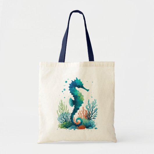 Tote Bag art marin/de plage/côtier hippique (Devant)