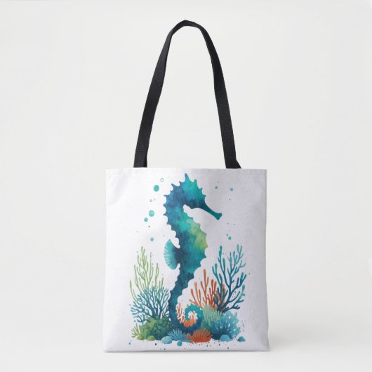 Tote Bag art marin/de plage/côtier hippique (Devant)