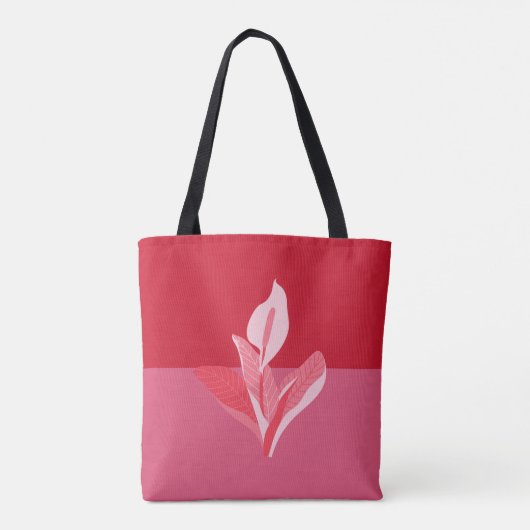 Tote Bag Art moderne Calla Lily Rouge rose (Dos)