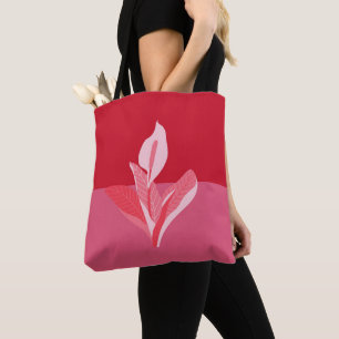 Tote Bag Art moderne Calla Lily Rouge rose