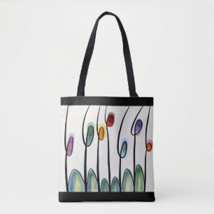 Tote Bag Art moderne fleurs abstraites