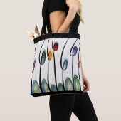 Tote Bag Art moderne fleurs abstraites (De près)