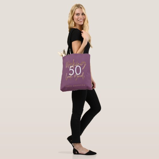 Tote Bag Art moderne simple style élégant script fourre-tou (Sur le modèle)