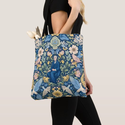 Tote Bag Art Morris aux fleurs (De près)