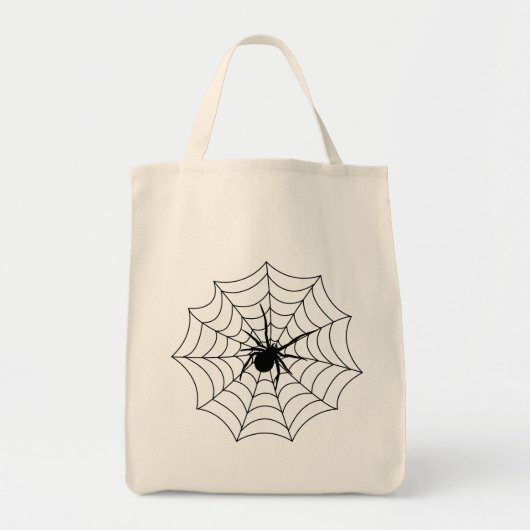 Tote Bag Art noir d'arachnides d'insectes de Spidernet (Devant)
