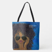 Tote Bag Art noir de sororité bleue faite sur commande (Devant)