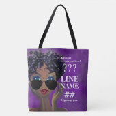 Tote Bag Art noir de sororité pourpre faite sur commande (Devant)