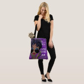 Tote Bag Art noir de sororité pourpre faite sur commande (Sur le modèle)