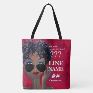 Tote Bag Art noir de sororité rouge