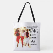 Tote Bag Art noir de sororité rouge (Devant)