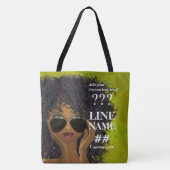 Tote Bag Art noir de sororité verte (Devant)