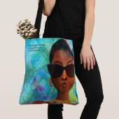 Tote Bag Art noir sauvage d'Aqua fait sur commande (De près)
