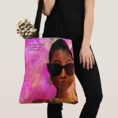 Tote Bag Art noir sauvage du rose 2 faits sur commande (De près)