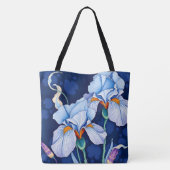 Tote Bag Art Nouveau Blue Iris (Dos)