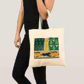Tote Bag Art Nouveau Cats and Flowers (Devant (produit))