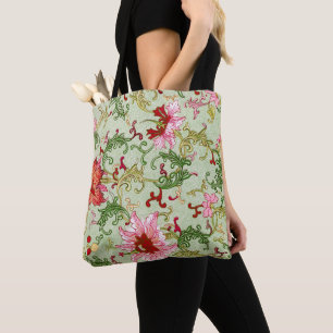 Tote Bag Art Nouveau Chinois Floral Chinoiserie Vintage