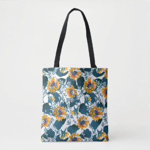 Tote Bag Art Nouveau, motifs floraux.