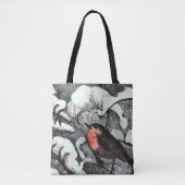 Tote Bag Art nouveau néerlandais Robin Bird en hiver (Devant)