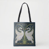 Tote Bag Art Nouveau Swan Deux Swans (Devant)