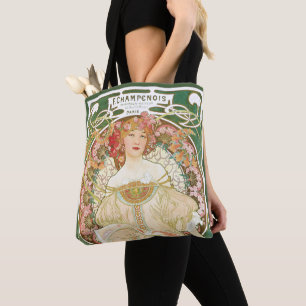 Tote Bag Art Nouveau vintage, Champenois par Alphonse Mucha