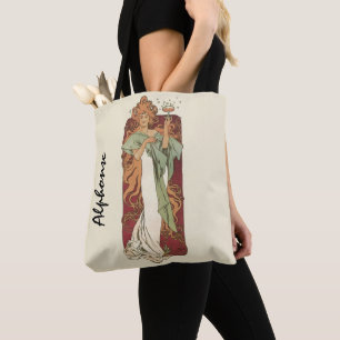 Tote Bag Art Nouveau vintage par Mucha, Champagne Party