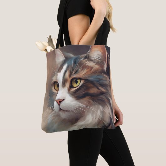 Tote Bag Art numérique Chat 718 (De près)