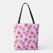 Tote Bag Art numérique d'aquarelle rose Fleurs (Dos)