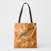 Tote Bag Art Nuthatch Stylisé (Devant)