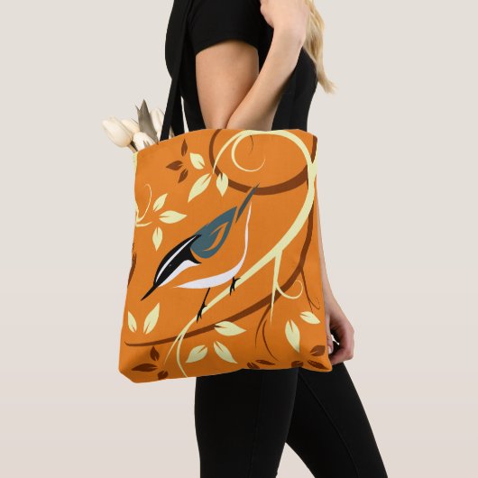Tote Bag Art Nuthatch Stylisé (De près)