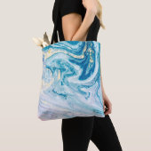 Tote Bag Art Océanique : Fissures D'Agate De Marbre. (De près)