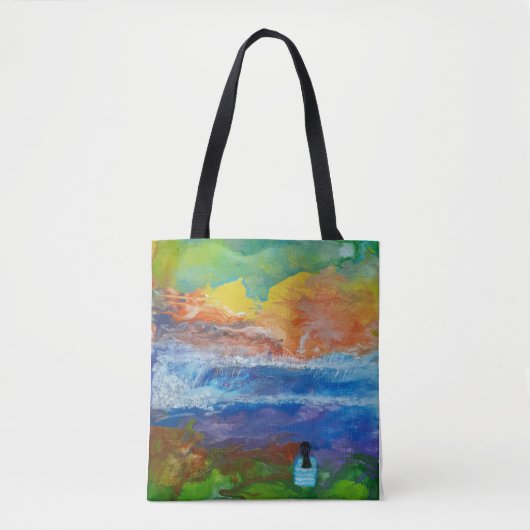 Tote Bag art original "Big wave morn" (Devant)