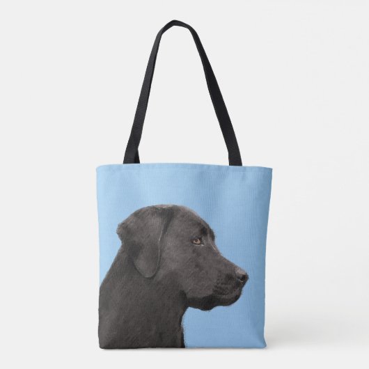 Tote Bag Art original de chien de peintre noir de Labrador (Dos)