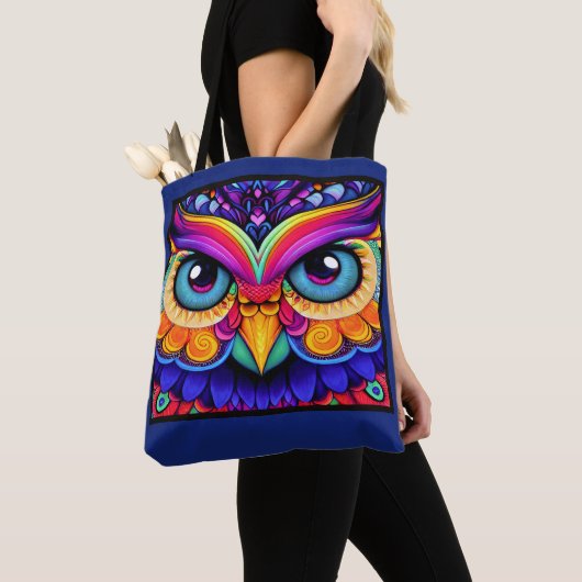 Tote Bag ART OWL mignonne - Voir retour (De près)