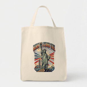 Tote Bag Art Patriotique Né pour Se Tenir Droit