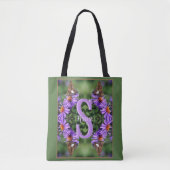 Tote Bag Art personnalisé de monogramme initial nom papillo (Devant)