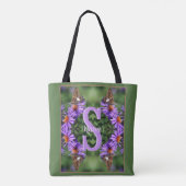 Tote Bag Art personnalisé de monogramme initial nom papillo (Dos)
