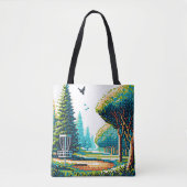 Tote Bag Art Pixel de Disk Golf (Devant)