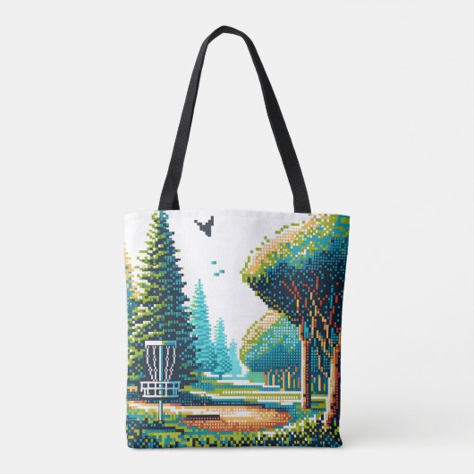 Tote Bag Art Pixel de Disk Golf (Dos)
