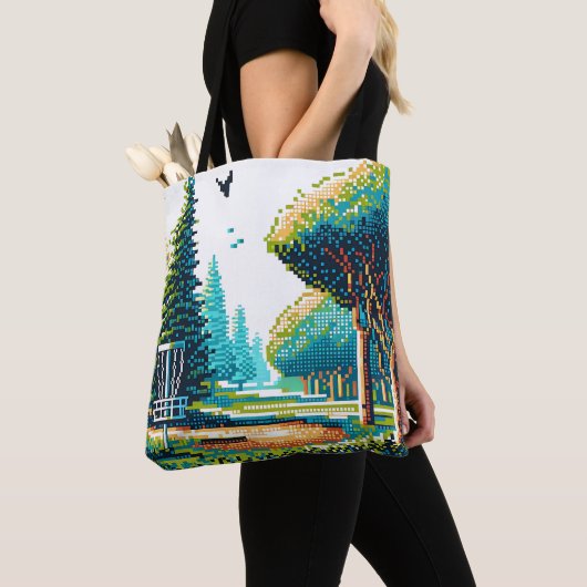 Tote Bag Art Pixel de Disk Golf (De près)