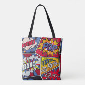 Tote Bag Art pop rétro, motif de la bande dessinée. (Dos)