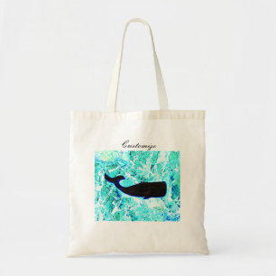 Tote Bag art populaire baleine noire