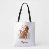 Tote Bag Art populaire félin - Cadeau de maman féline céles (Devant)