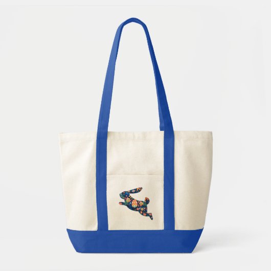 Tote Bag Art populaire Lapin de Pâques (Devant)