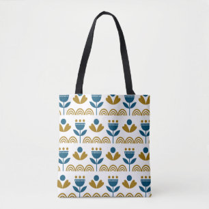 Tote Bag Art populaire scandinave, motif coloré.