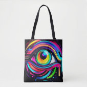 Tote Bag Art Psychédélique Vibrant de l'Œil (Devant)