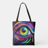 Tote Bag Art Psychédélique Vibrant de l'Œil (Dos)
