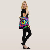 Tote Bag Art Psychédélique Vibrant de l'Œil (Sur le modèle)
