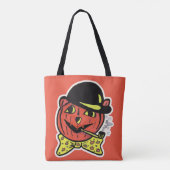 Tote Bag Art rétro Jack-O-Lantern Chat Halloween Citrouille (Dos)