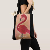 Tote Bag Art rose personnalisé de Flamant rose (De près)
