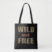 Tote Bag Art sauvage et libre dans un Motif léopard (Devant)